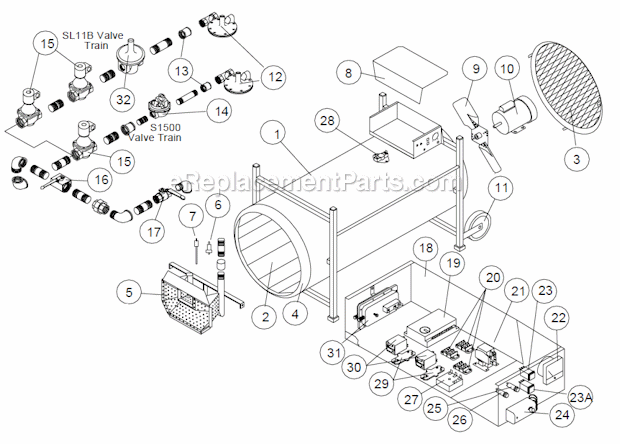 Sure Flame SL11B Direct Duel Fuel Heater Page A Diagram