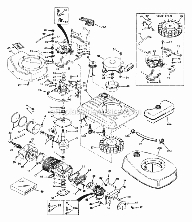 Tecumseh AV520-642-01 2 Cycle Vertical Engine Engine Parts List Diagram