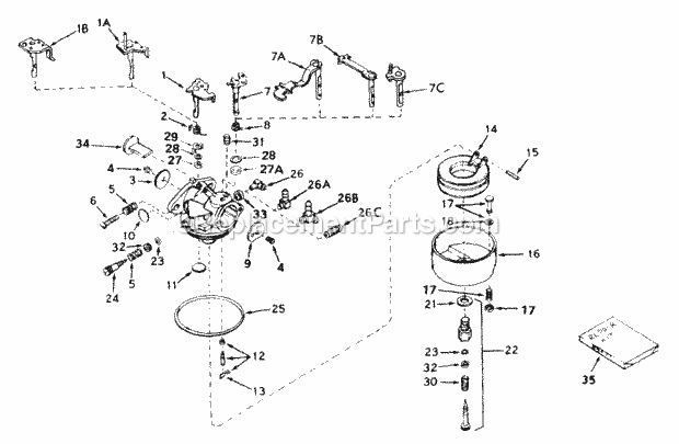 Tecumseh CA-631154 Carburetor Part Carburetor Diagram