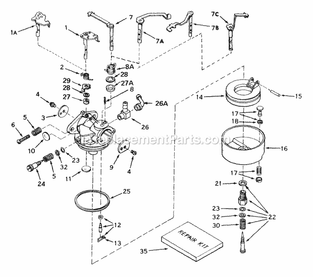 Tecumseh CA-631611 Carburetor Part Carburetor Diagram
