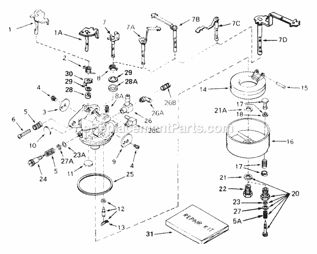 Tecumseh CA-631658 Carburetor Part Carburetor Diagram