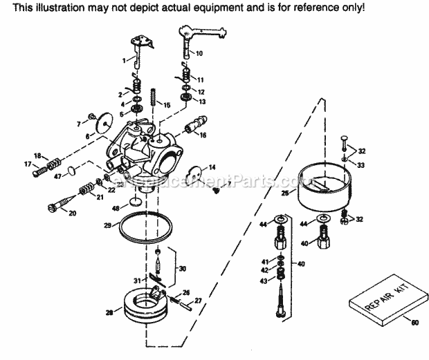 Tecumseh CA-631678B Carburetor Part Carburetor Diagram