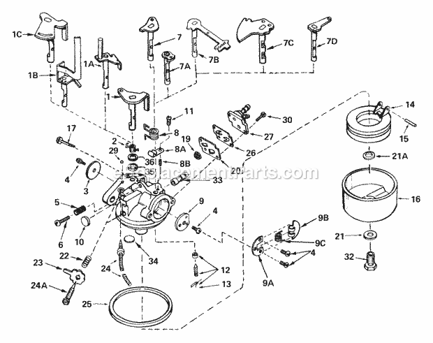 Tecumseh CA-632056A Carburetor Part Carburetor Diagram