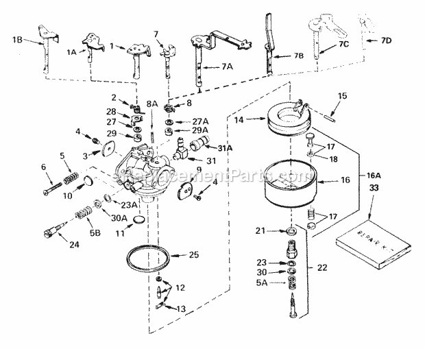 Tecumseh CA-632085 Carburetor Part Carburetor Diagram