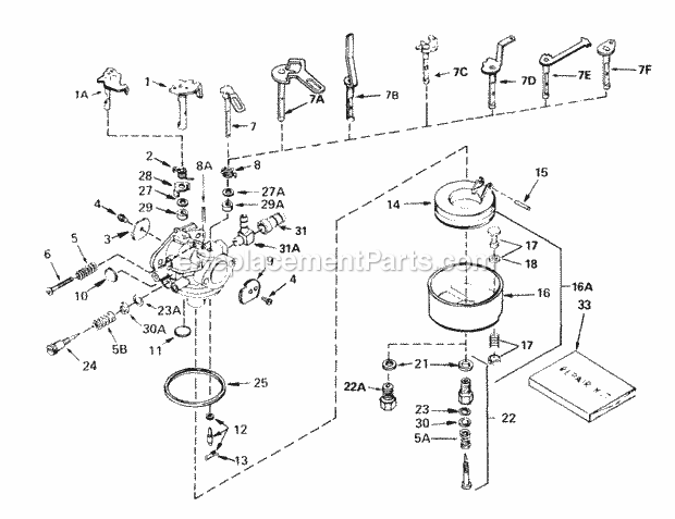 Tecumseh CA-632139 Carburetor Part Carburetor Diagram