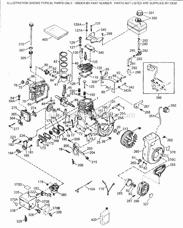 Tecumseh HSSK50-67365P 4 Cycle Horizontal Engine Engine Parts List Diagram