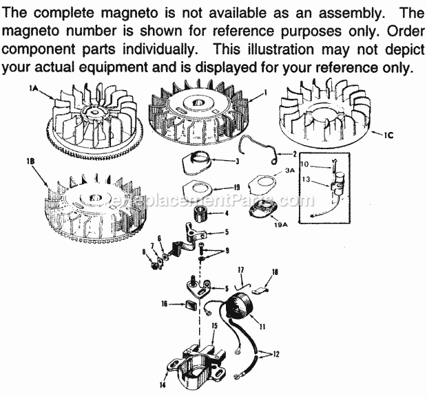 Tecumseh MG-610852 Magneto Part Magneto Diagram