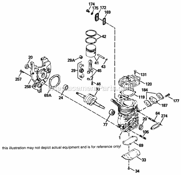 Tecumseh SBH-SBH-1469 2 Cycle Short Block Engine Engine Parts List Diagram