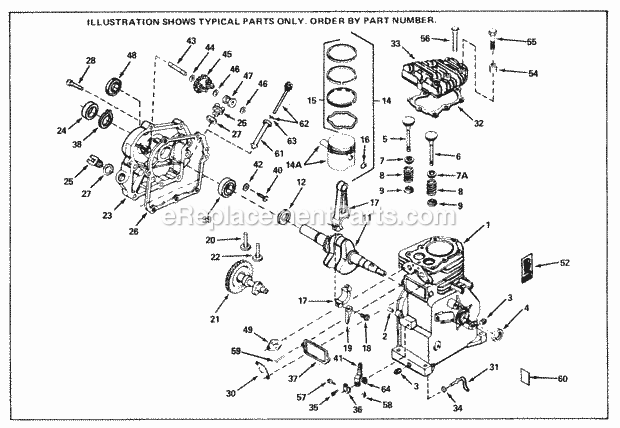 Tecumseh SBH-SBH-200A 4 Cycle Short Block Engine Engine Parts List Diagram