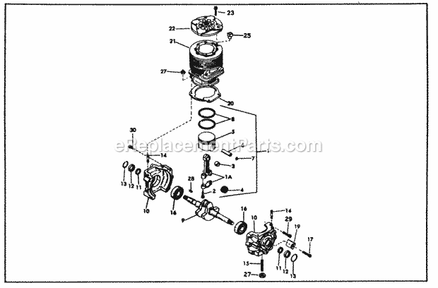 Tecumseh SBH-SBH-24 4 Cycle Short Block Engine Engine Parts List Diagram