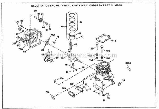 Tecumseh SBH-SBH-4230 4 Cycle Short Block Engine Engine Parts List Diagram