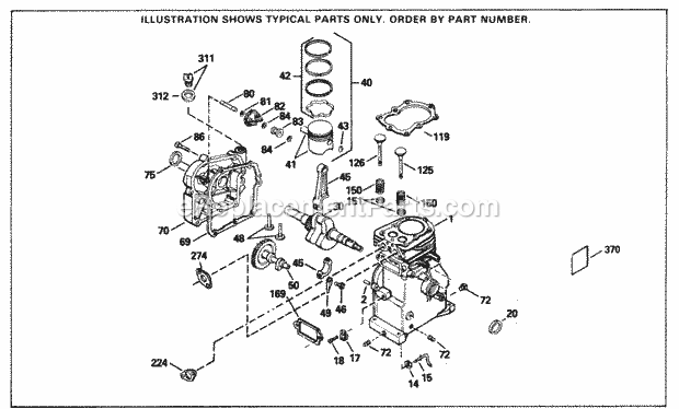 Tecumseh SBH-SBH-4247 4 Cycle Short Block Engine Engine Parts List Diagram
