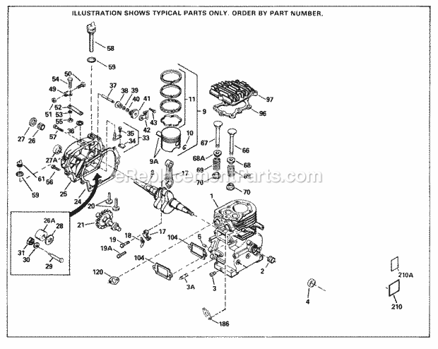 Tecumseh SBH-SBH-508 4 Cycle Short Block Engine Engine Parts List Diagram