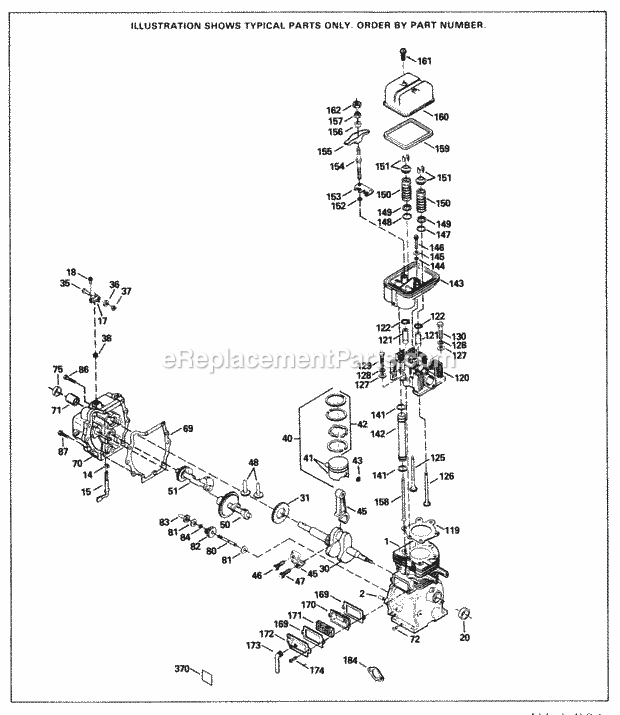 Tecumseh SBH-SBH-577A 4 Cycle Short Block Engine Engine Parts List Diagram