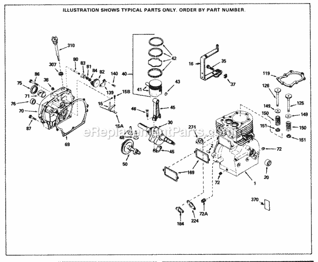 Tecumseh SBH-SBH-6110A 4 Cycle Short Block Engine Engine Parts List Diagram