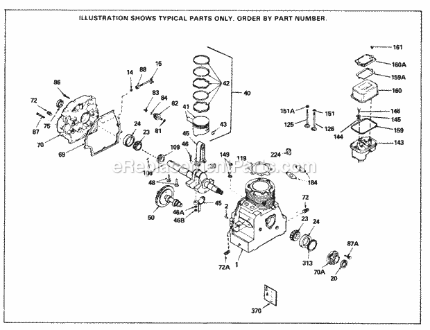 Tecumseh SBH-SBH-8208 4 Cycle Short Block Engine Engine Parts List Diagram