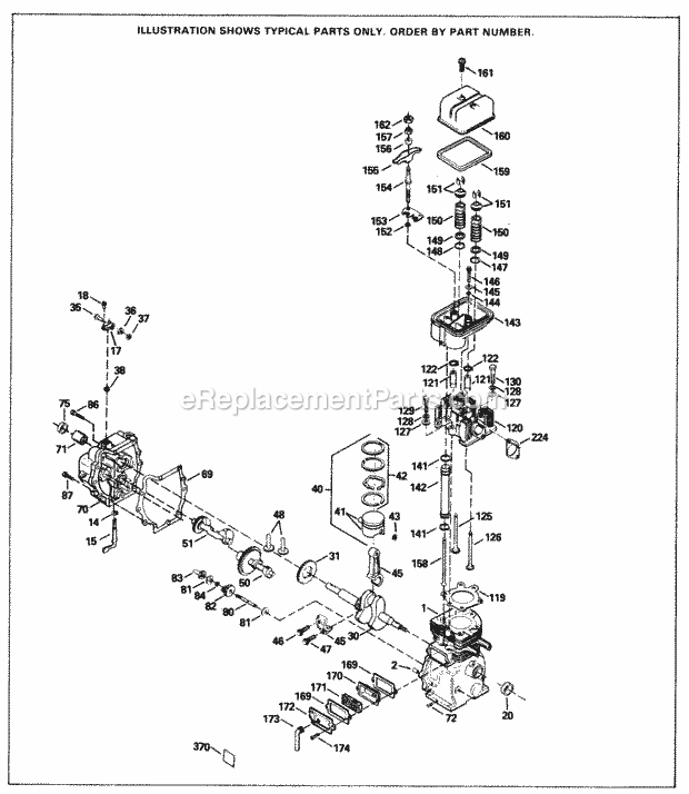 Tecumseh SBH-SBH-8209 4 Cycle Short Block Engine Engine Parts List Diagram
