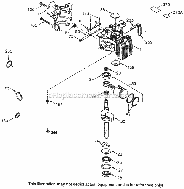 Tecumseh SBV-710478 2 Cycle Short Block Engine Engine Parts List Diagram