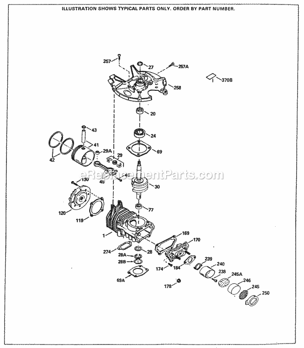 Tecumseh SBV-SBV-10396 2 Cycle Short Block Engine Engine Parts List Diagram