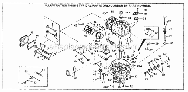 Tecumseh SBV-SBV-103B 4 Cycle Short Block Engine Engine Parts List Diagram