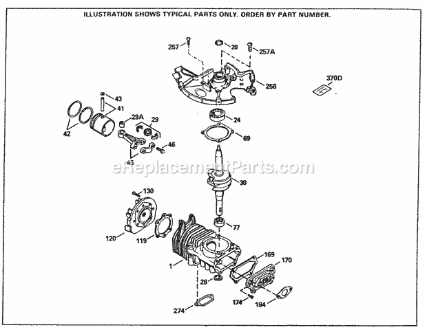 Tecumseh SBV-SBV-10453 2 Cycle Short Block Engine Engine Parts List Diagram