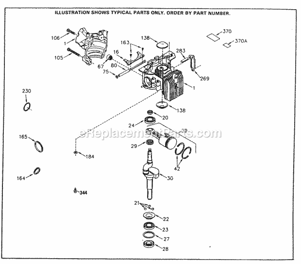 Tecumseh SBV-SBV-10495 2 Cycle Short Block Engine Engine Parts List Diagram