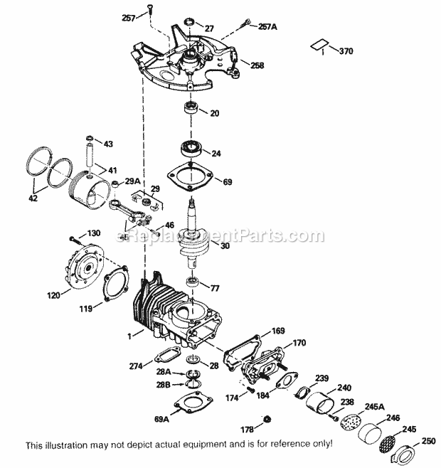 Tecumseh SBV-SBV-1397 4 Cycle Short Block Engine Engine Parts List Diagram