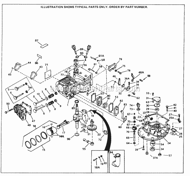Tecumseh SBV-SBV-142A 2 Cycle Short Block Engine Engine Parts List Diagram
