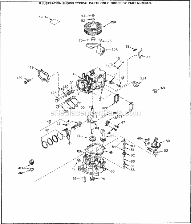 Tecumseh SBV-SBV-2244C 4 Cycle Short Block Engine Engine Parts List Diagram