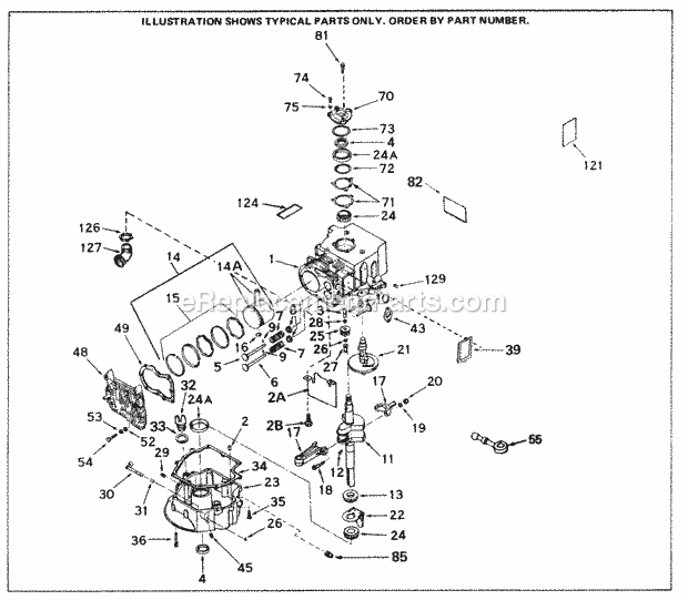 Tecumseh SBV-SBV-249A 4 Cycle Short Block Engine Engine Parts List Diagram