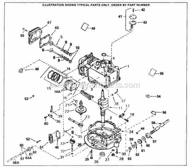 Tecumseh SBV-SBV-394A 4 Cycle Short Block Engine Engine Parts List Diagram