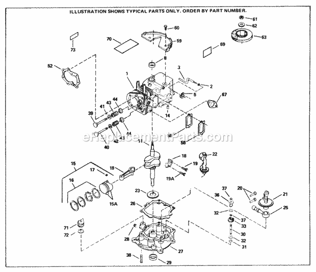 Tecumseh SBV-SBV-504 4 Cycle Short Block Engine Engine Parts List Diagram