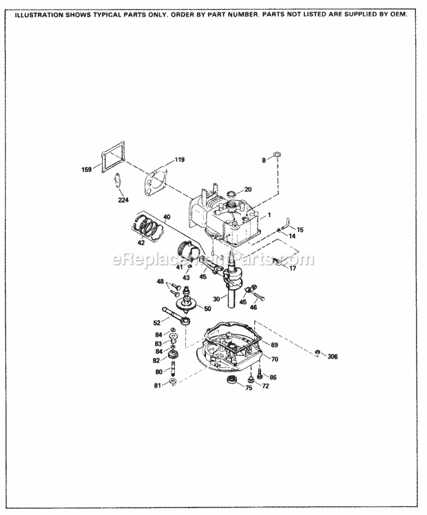 Tecumseh SBV-SBV-50562 4 Cycle Short Block Engine Engine Parts List Diagram