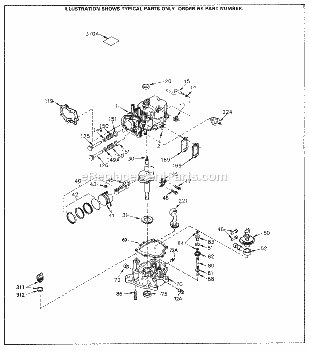 Tecumseh SBV-SBV-52312 4 Cycle Short Block Engine Engine Parts List Diagram