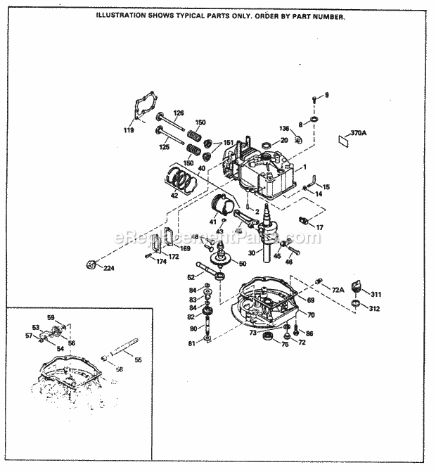 Tecumseh SBV-SBV-5446 4 Cycle Short Block Engine Engine Parts List Diagram