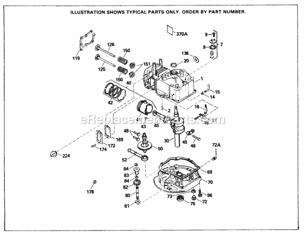 Tecumseh SBV-SBV-5451 4 Cycle Short Block Engine Engine Parts List Diagram