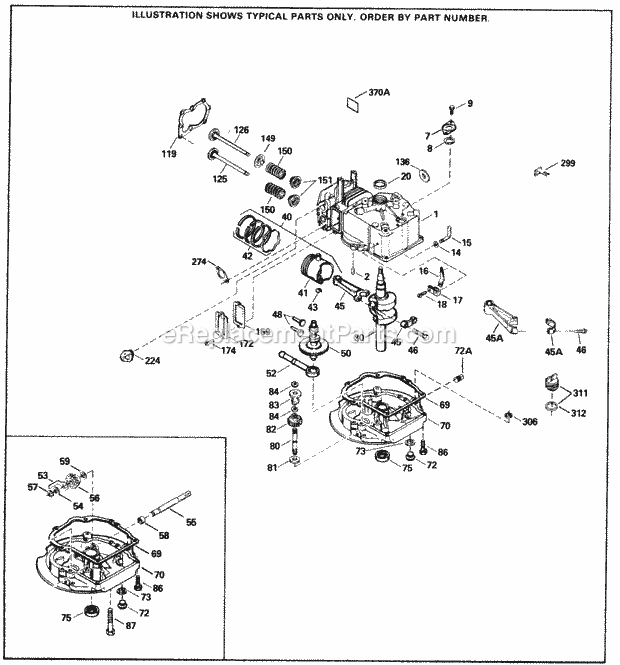 Tecumseh SBV-SBV-5506 4 Cycle Short Block Engine Engine Parts List Diagram