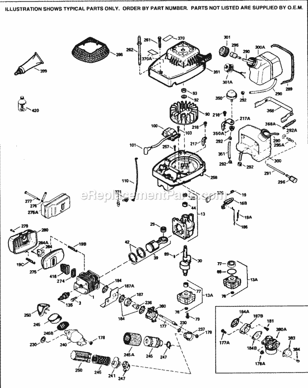 Tecumseh TC300-3013E 2 Cycle Vertical Engine Engine Parts List Diagram