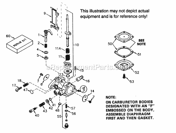 Tecumseh TEC-632218A Carburetor Part Carburetor Diagram