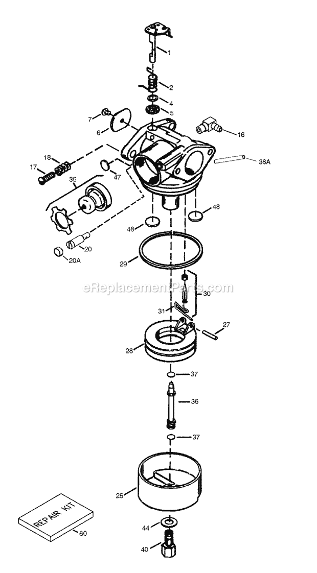 Tecumseh TEC-640174 Carburetor Part Carburetor Diagram