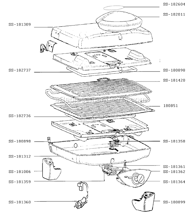 T-Fal 135040 Minute Grill 1700 Page A Diagram