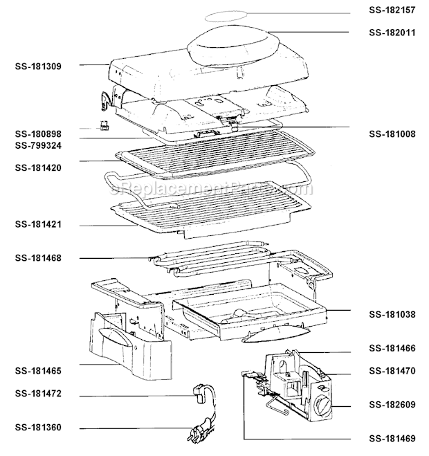 T-Fal 135540 Minute Grill 1700 Deluxe Page A Diagram