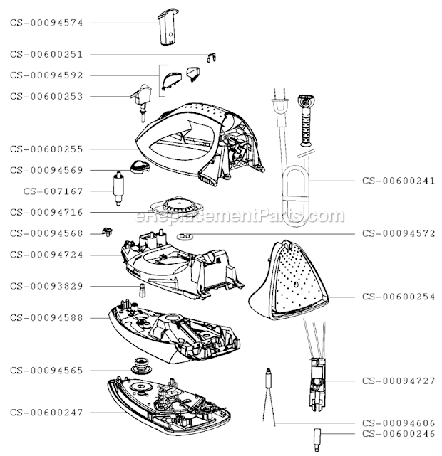 T-Fal 156927 Ultra Glide Iron Page A Diagram
