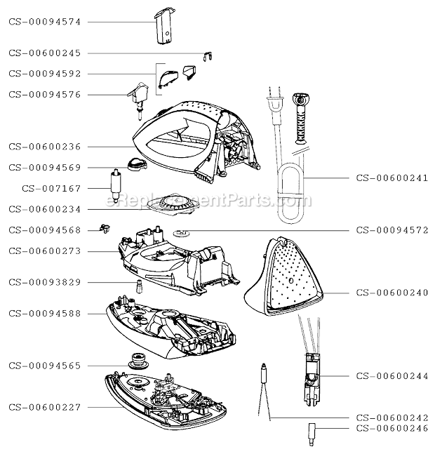 T-Fal 157927 Ultra Glide Iron Page A Diagram