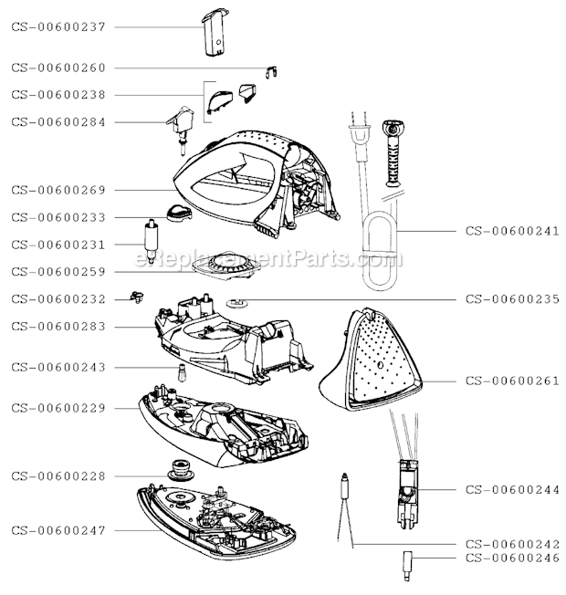 T-Fal 158027 Ultra Glide Iron Page A Diagram