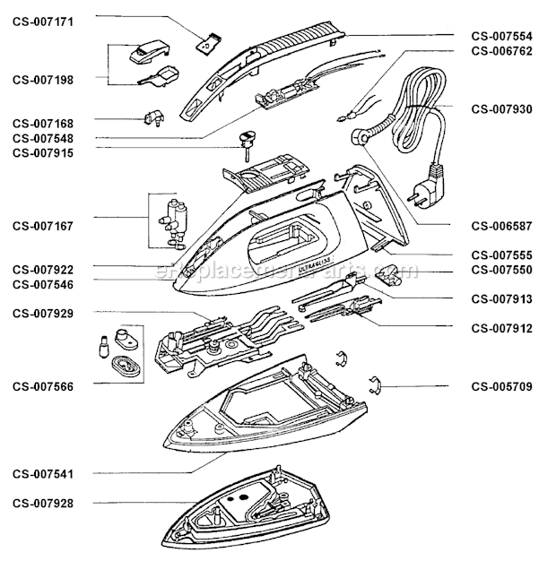 T-Fal 162067 Steam Iron Page A Diagram