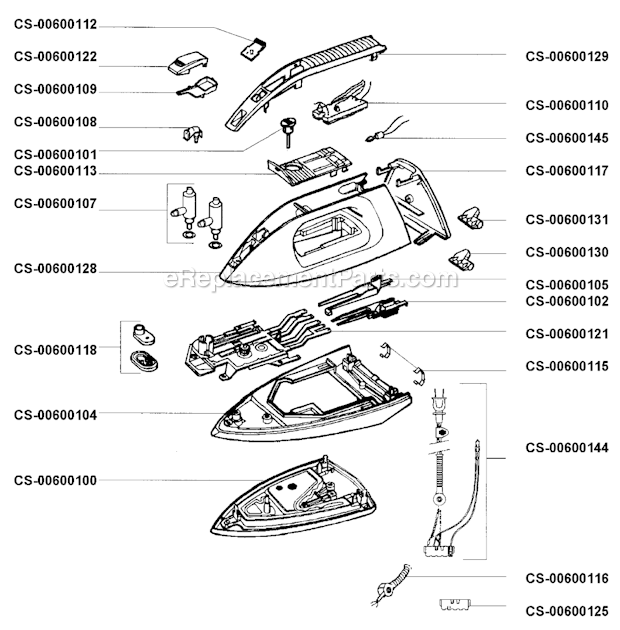 T-Fal 162827 Steam Iron Page A Diagram