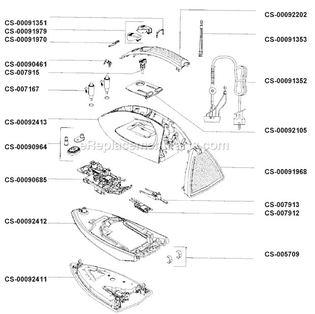 T-Fal 165736 Steam Iron Page A Diagram