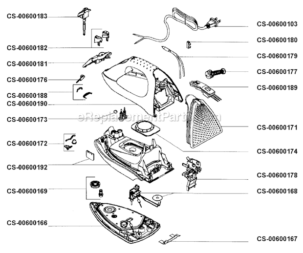 T-Fal 165827 Steam Iron Page A Diagram