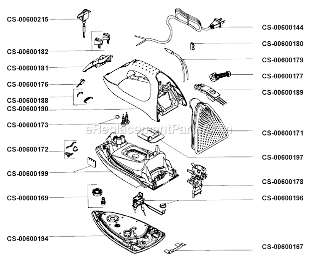 T-Fal 166237 Steam Iron Page A Diagram